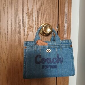 Coach DENIM MINI CARGO 20 TOTE BAG
